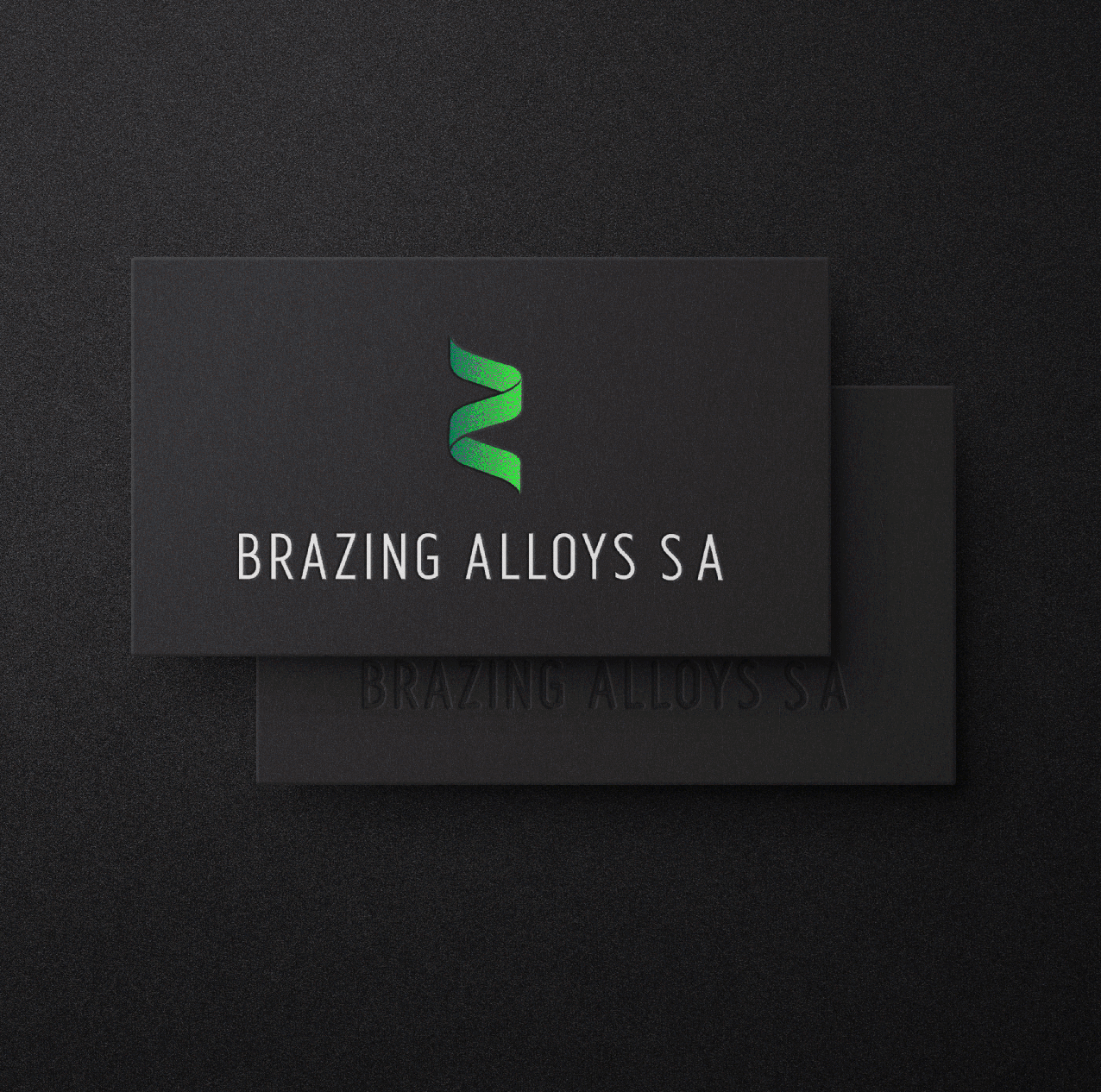 Brazing Alloys Debossed Business Card Mockup