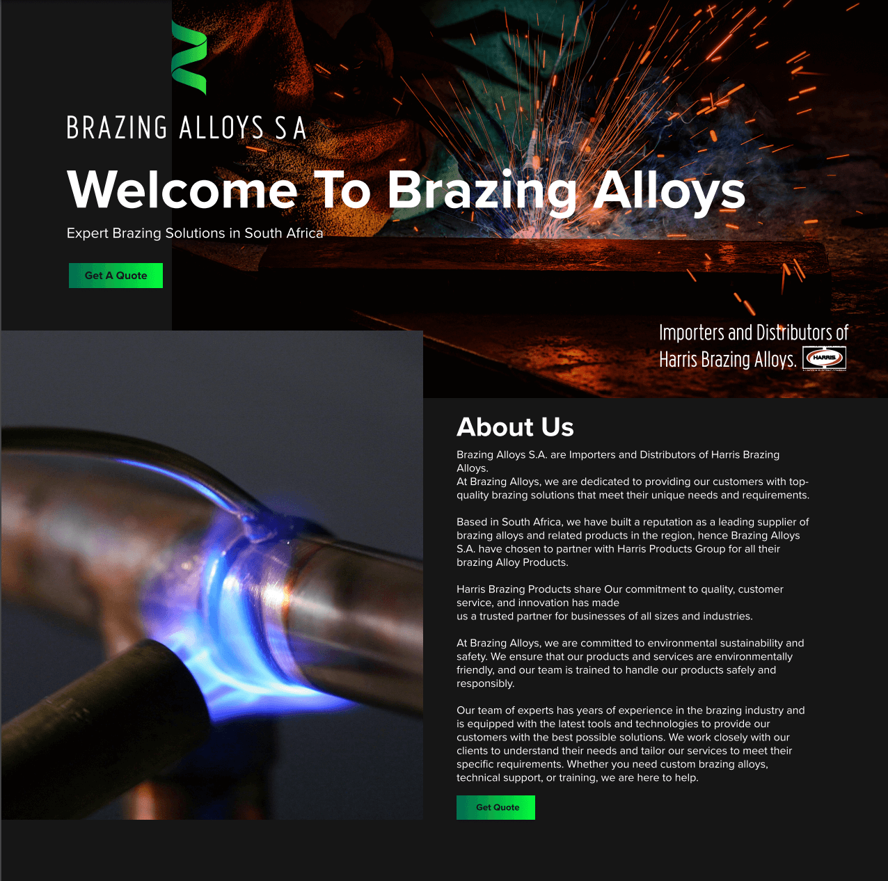 Brazing Alloys Website Screenshot
